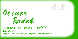 oliver rodek business card